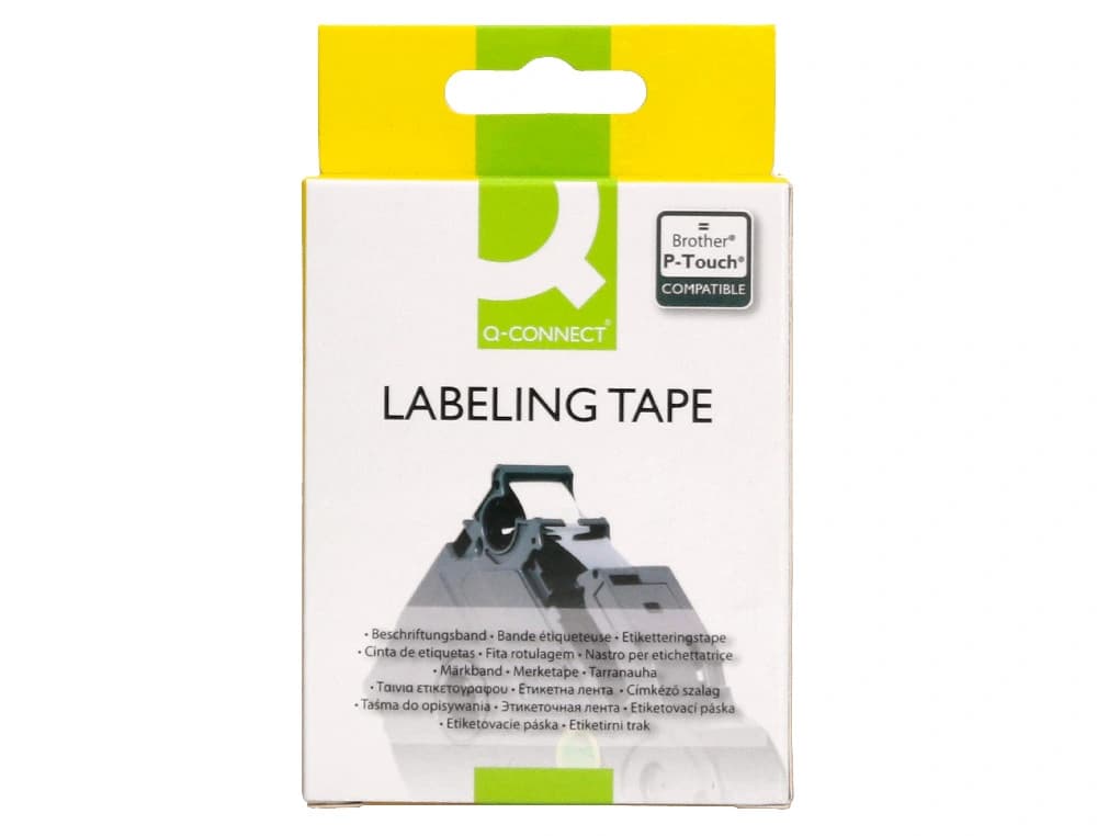 Cinta q-connect tze-641 amarillo-negro 18mm longitud 8 m