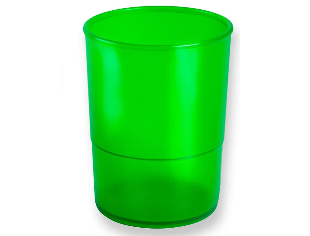 Cubilete portalápices redondo Q-Connect de plástico, 75 mm de diámetro y 100 mm de alto – Verde