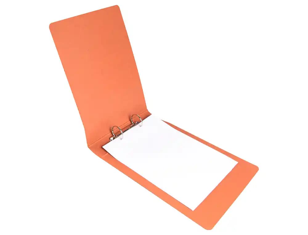 Carpeta de 2 anillas 40mm redondas liderpapel cuarto apaisado carton cuero