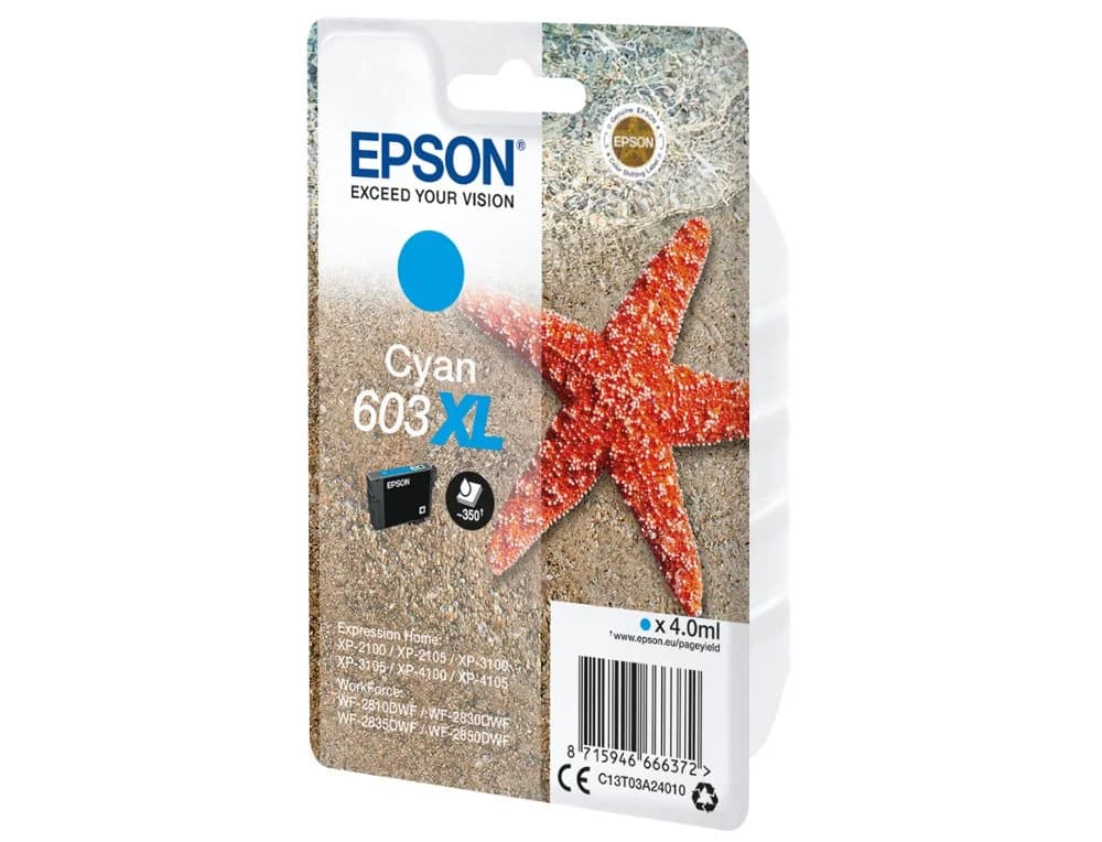Ink-jet epson 603xl xp-2100 / 2105 / 3100 / 4100 / wf-2810 / 2830 / 2835 / 2850 350 paginas
