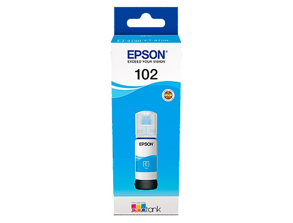 Tinta epson ecotank 102 et-2700 / 2750 / 3700 / 3750 / 4750 bote de 70 ml 6.000 pag
