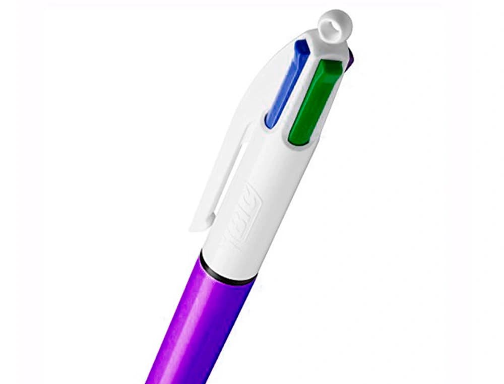 Boligrafo bic cuatro colores shine punta de 1 mm