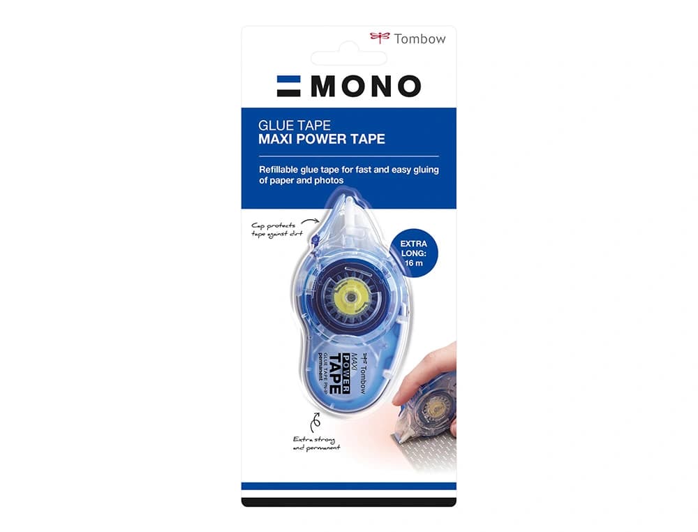 Cinta adhesiva tombow maxi power tape permanente 16 mt x 8,4 mm