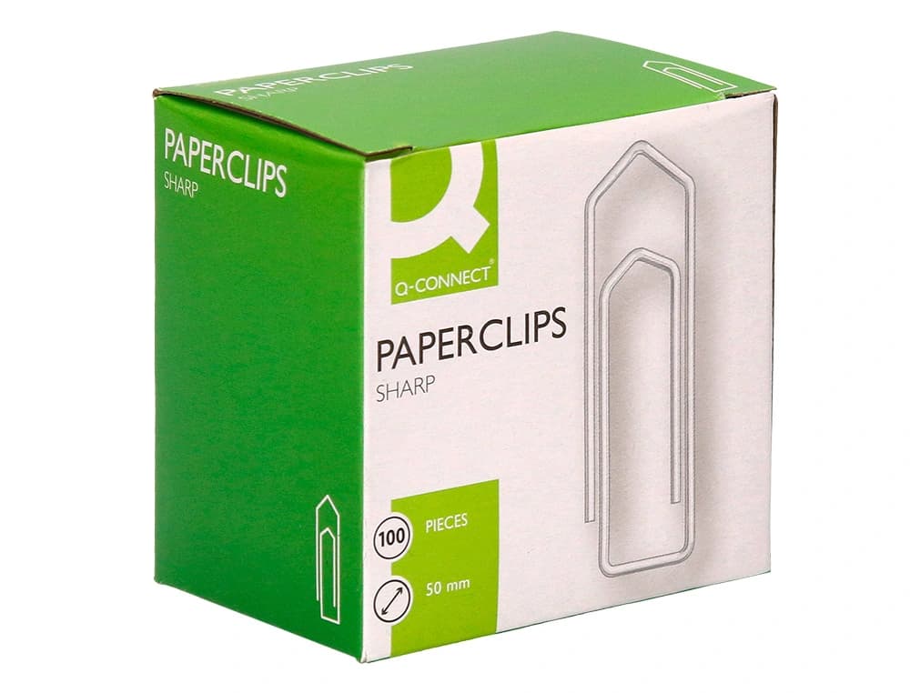 Clips niquelados q-connect nº4 50 mm caja de 100 unidades