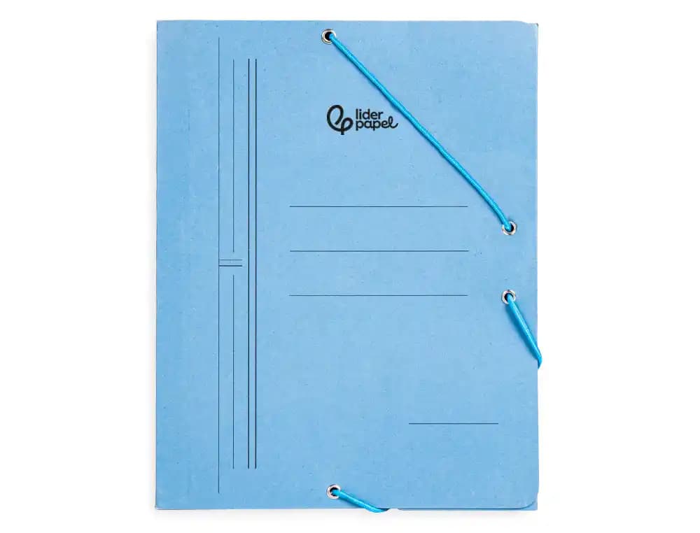 Carpeta liderpapel gomas tres solapas carton pintado color