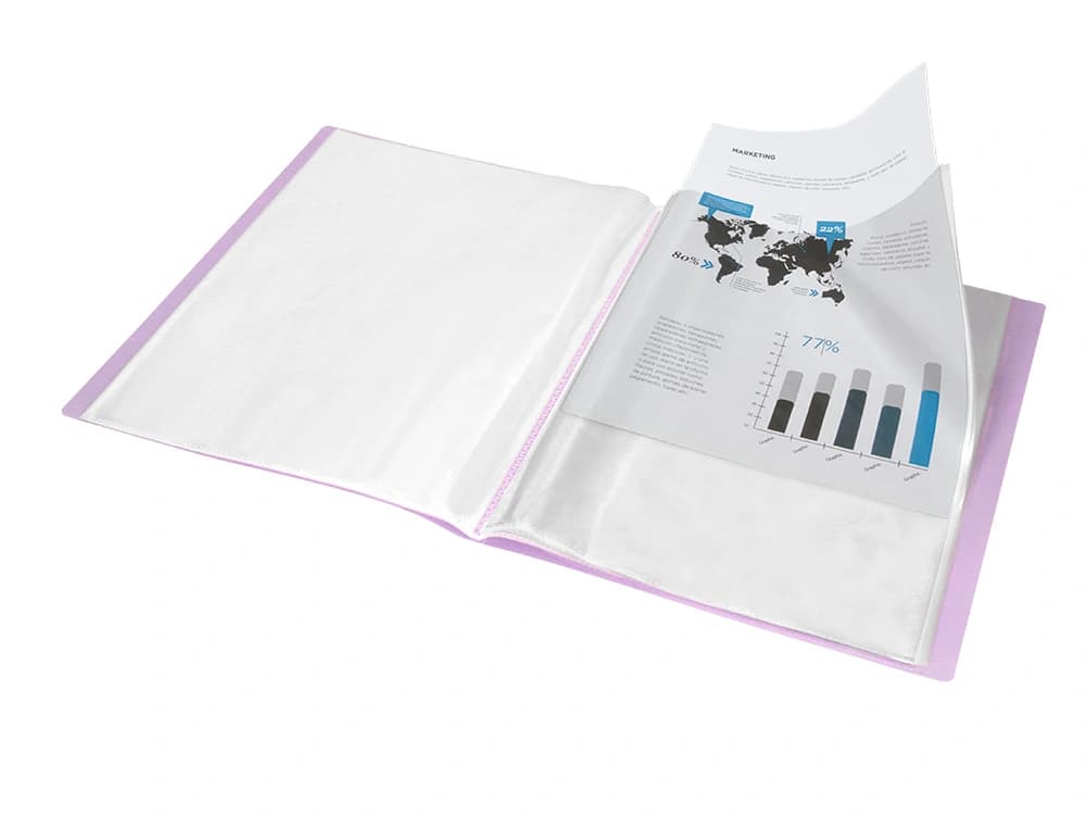 Carpeta liderpapel escaparate 60 fundas polipropileno din a4 opaco