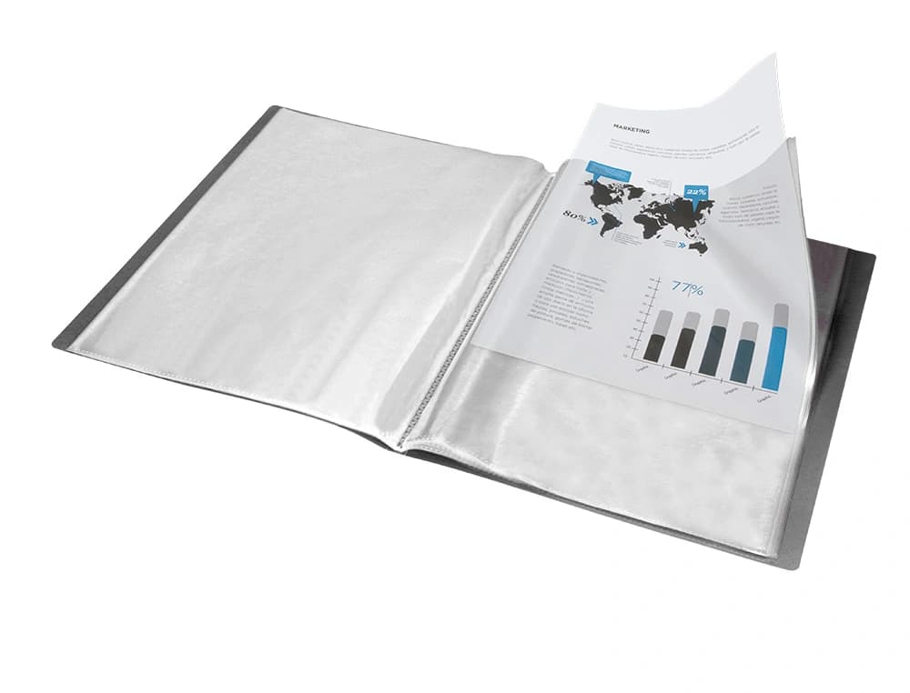 Carpeta liderpapel escaparate 80 fundas polipropileno din a4 opaco