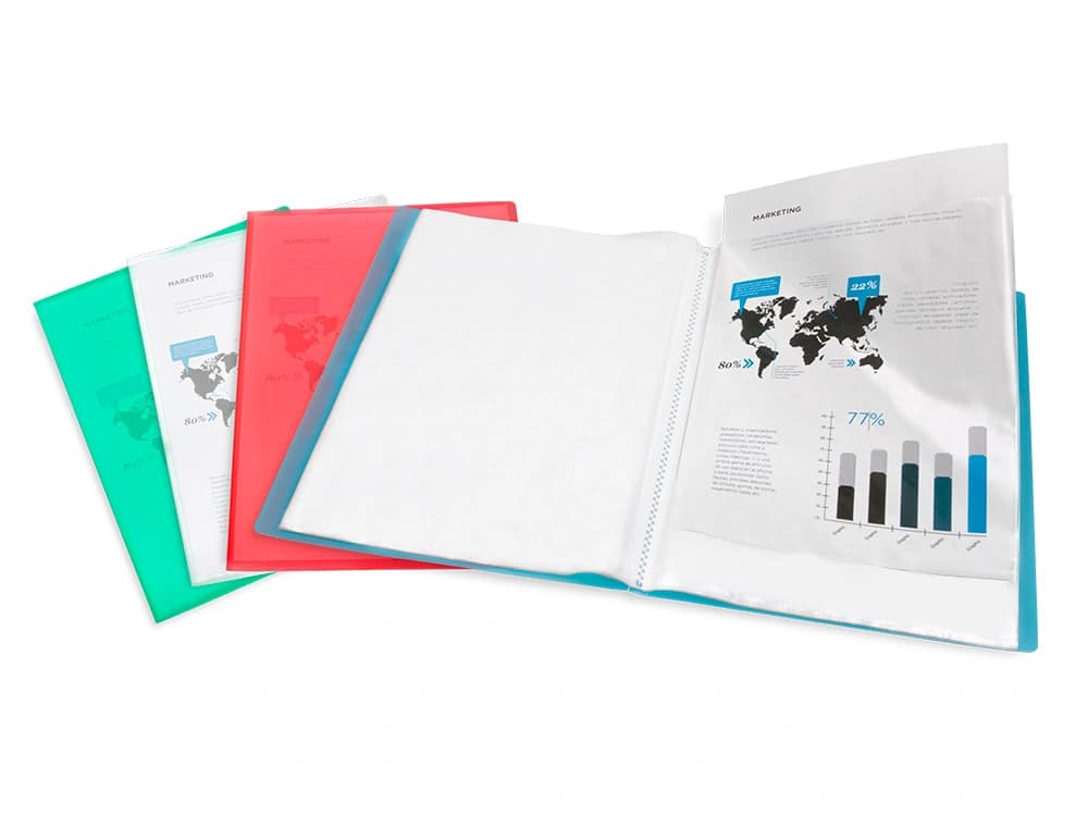 Carpeta liderpapel escaparate 80 fundas polipropileno din a4 translucido