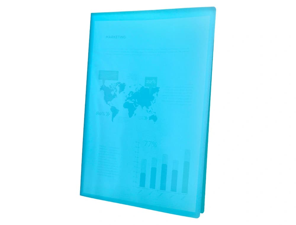 Carpeta liderpapel escaparate 80 fundas polipropileno din a4 translucido