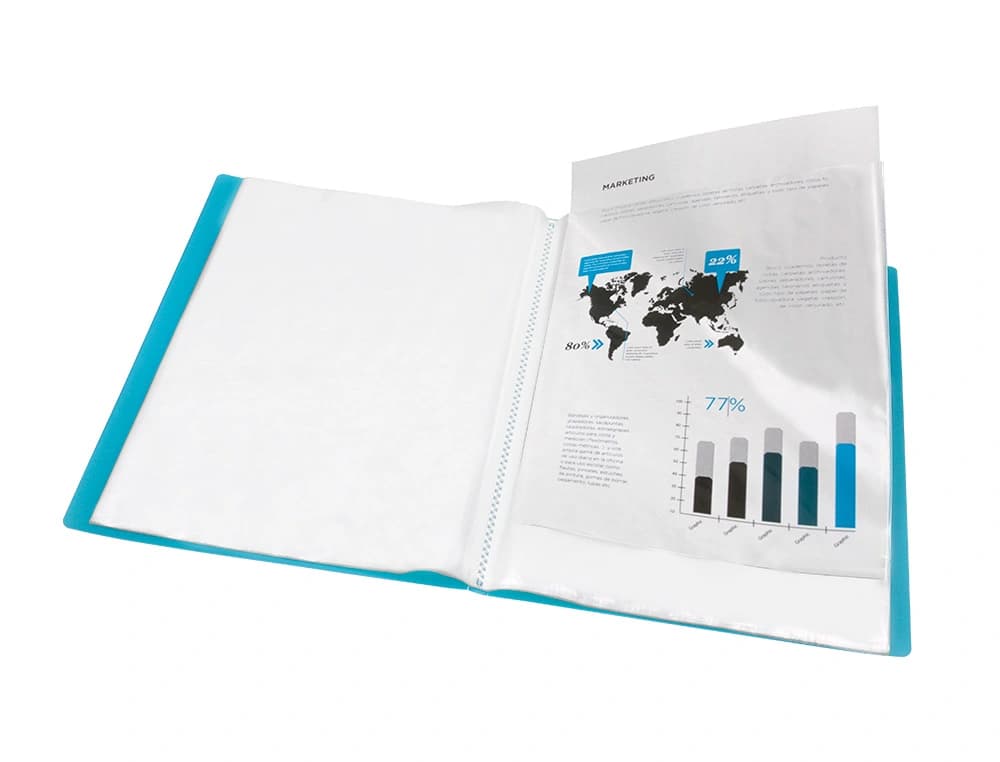 Carpeta liderpapel escaparate 80 fundas polipropileno din a4 translucido
