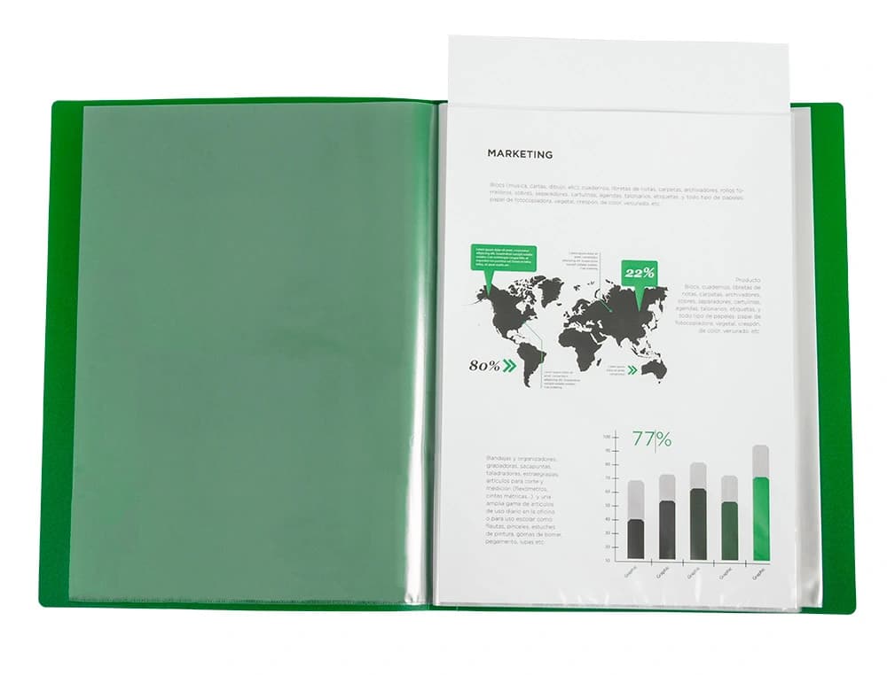Carpeta liderpapel 10 fundas canguro pp din a4 translucido portada y lomo personalizable