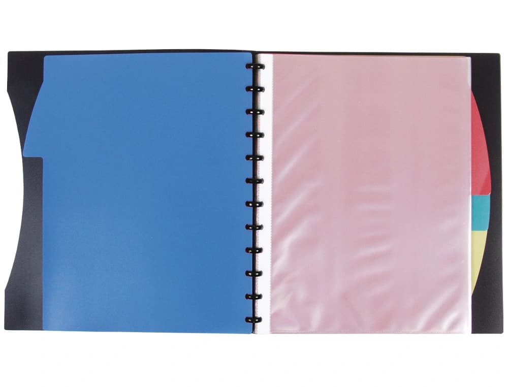 Carpeta liderpapel a4 con 40 fundas intercambiables 5 sep sobre y gomilla portada y lomo personalizable