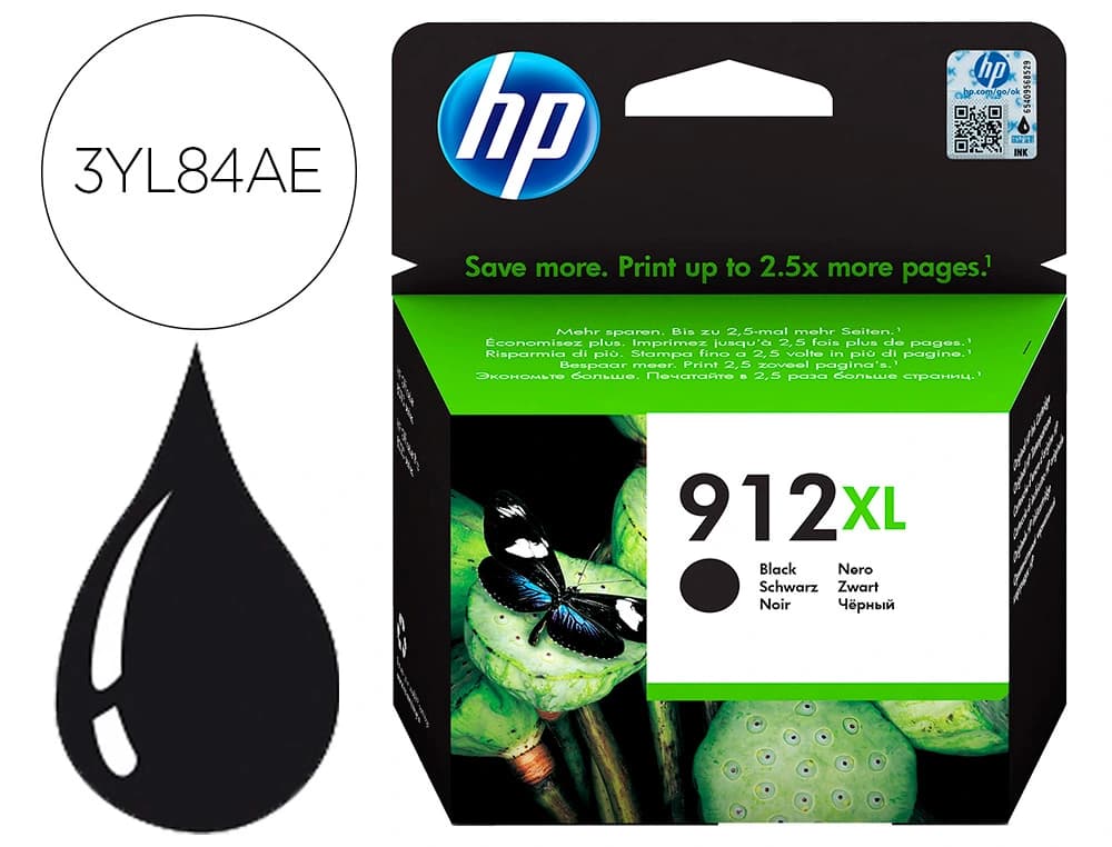 Hp Ink-jet hp 912 xl officejet 8010 / 8020 / 8035 negro 825 pag