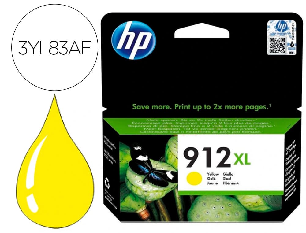 Hp Ink-jet hp 912 xl officejet 8010 / 8020 / 8035 amarillo 825 pag