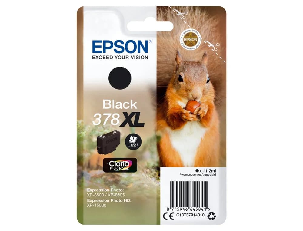 Ink-jet epson 378 xl expression home xp-8605 / 8606 / xp-15000 / xp-8500 / 8505 negro 500 pag
