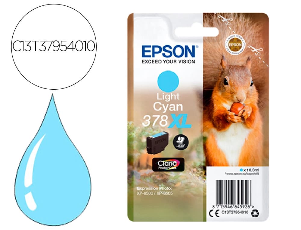 Epson Ink-jet epson 378 xl expression home xp-8605 / 8606 / xp-15000 / xp-8500 / 8505 cian claro 830 pag