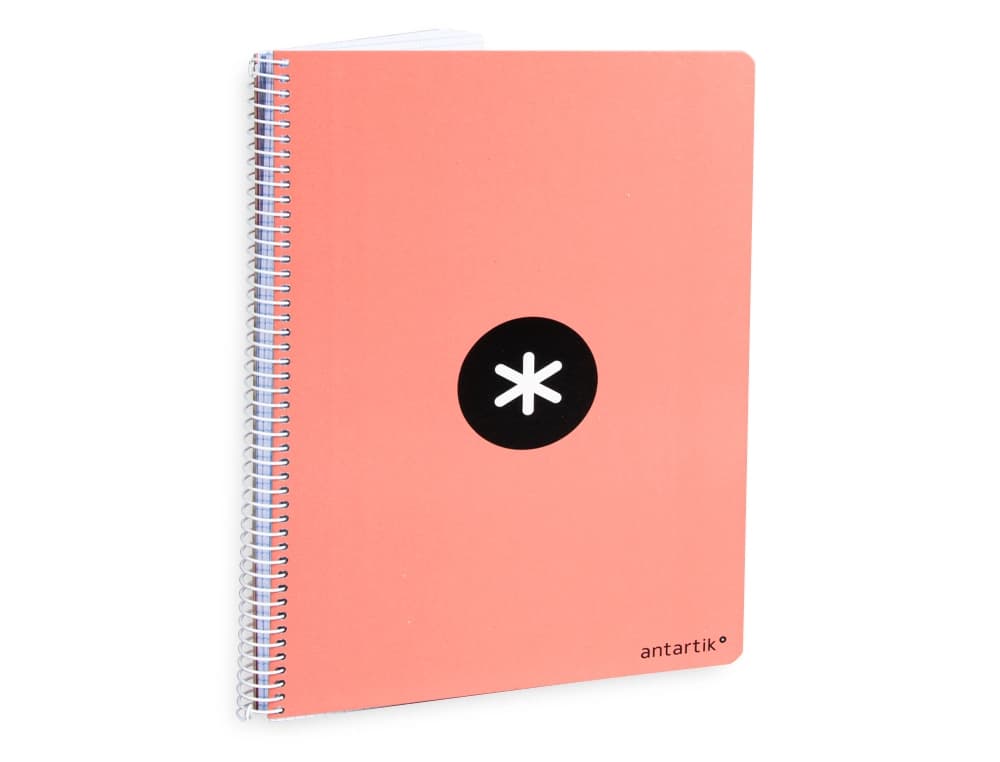 Cuaderno espiral a4 antartik tapa dura 80h 90gr cuadro 4mm con margen fluor