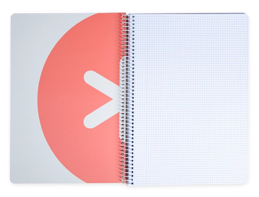 Cuaderno espiral a4 antartik tapa dura 80h 90gr cuadro 4mm con margen fluor
