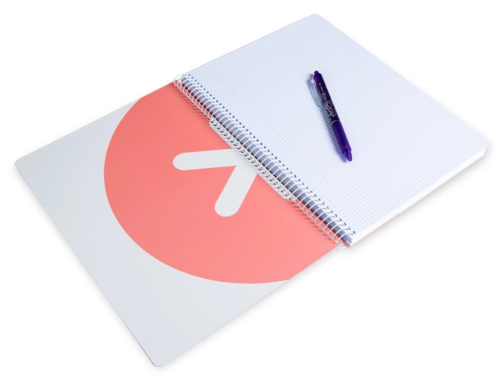 Cuaderno espiral a4 antartik tapa dura 80h 90gr cuadro 4mm con margen fluor