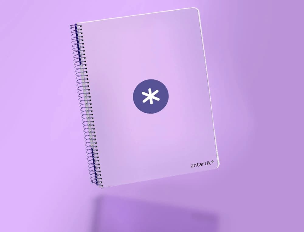 Cuaderno espiral a4 antartik tapa dura 80h 90gr cuadro 4mm con margen fluor