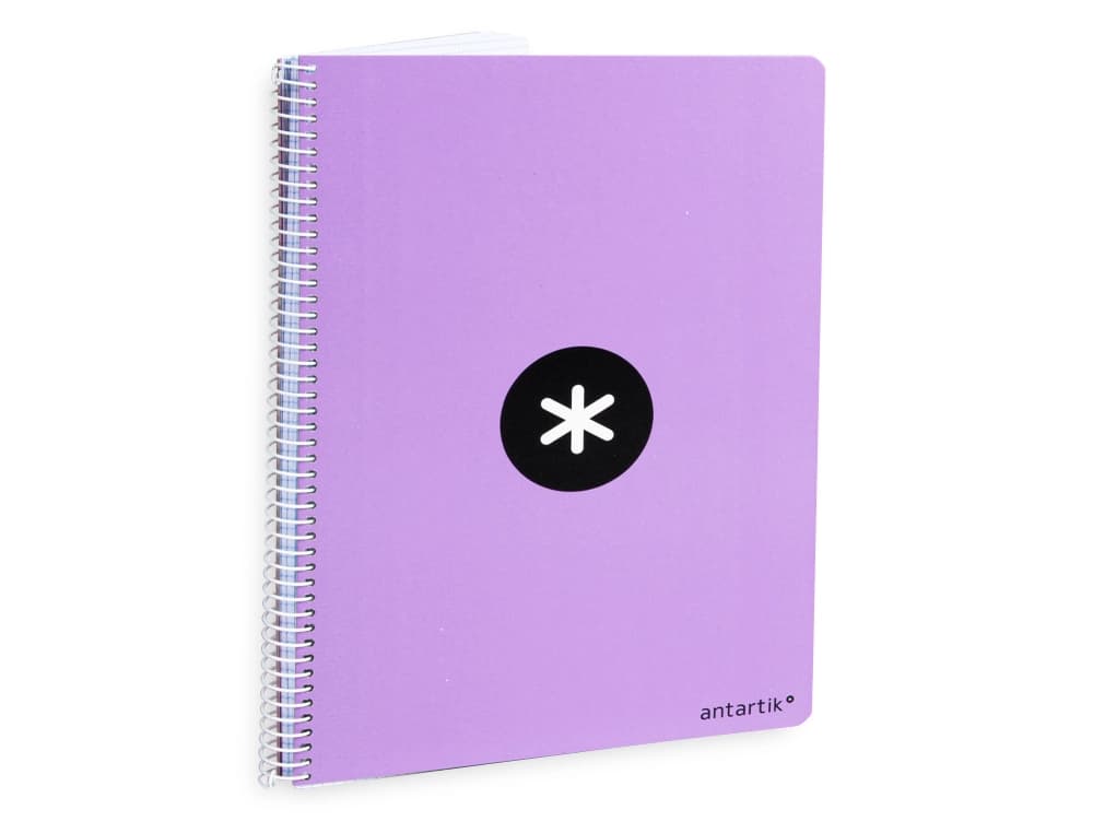 Cuaderno espiral a4 antartik tapa dura 80h 90gr cuadro 4mm con margen fluor