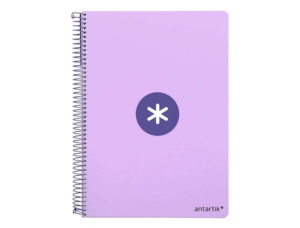 Cuaderno espiral a4 antartik tapa dura 80h 90gr cuadro 4mm con margen fluor
