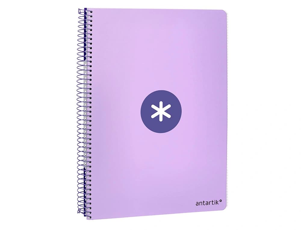 Cuaderno espiral a4 antartik tapa dura 80h 90gr cuadro 4mm con margen fluor