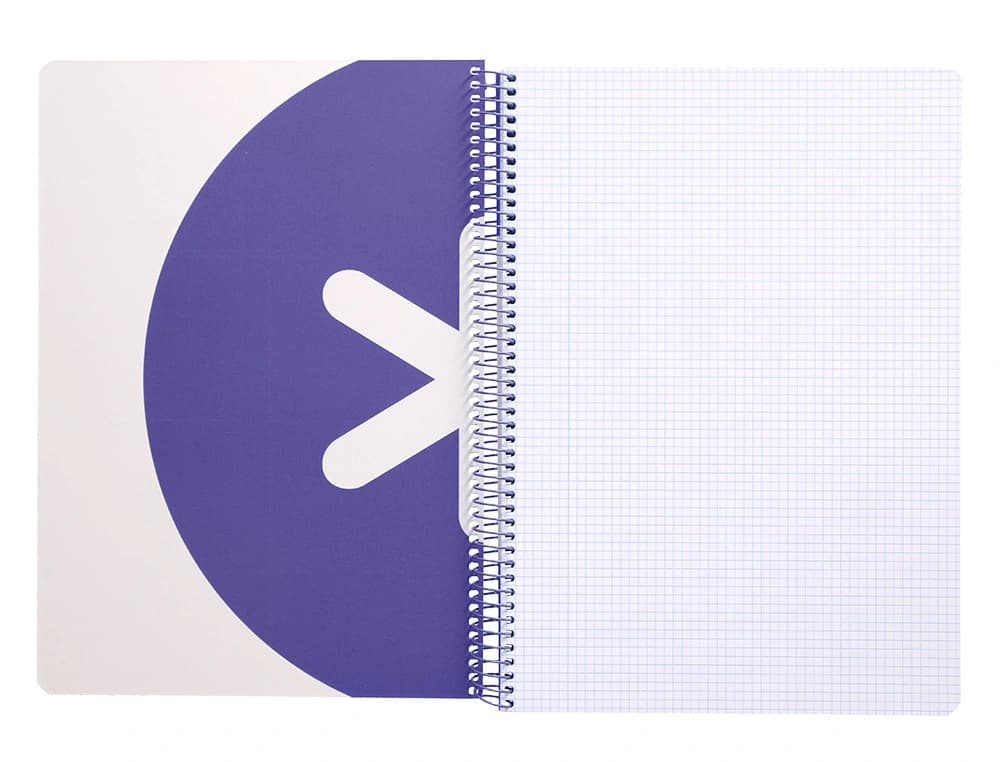 Cuaderno espiral a4 antartik tapa dura 80h 90gr cuadro 4mm con margen fluor