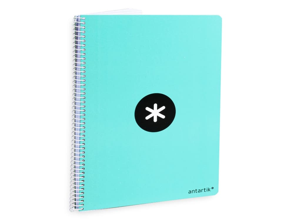 Cuaderno espiral a4 antartik tapa dura 80h 90gr cuadro 4mm con margen fluor