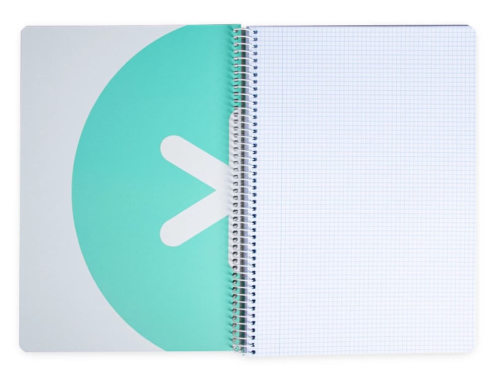 Cuaderno espiral a4 antartik tapa dura 80h 90gr cuadro 4mm con margen fluor