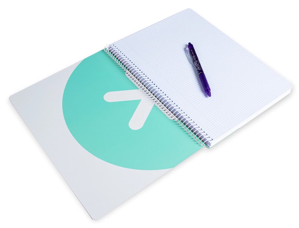 Cuaderno espiral a4 antartik tapa dura 80h 90gr cuadro 4mm con margen fluor