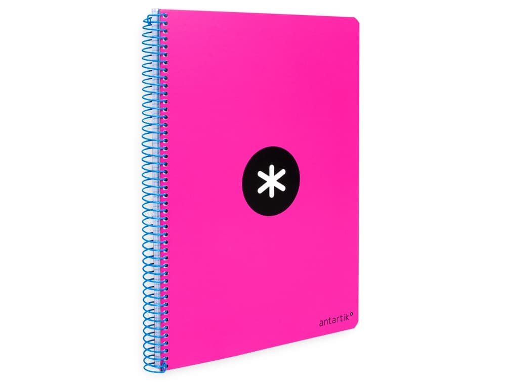 Cuaderno espiral a4 antartik tapa dura 80h 90gr cuadro 4mm con margen fluor