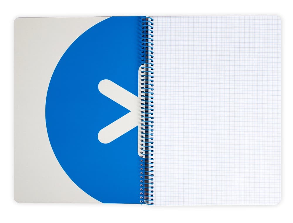 Cuaderno espiral a4 antartik tapa dura 80h 90gr cuadro 4mm con margen fluor