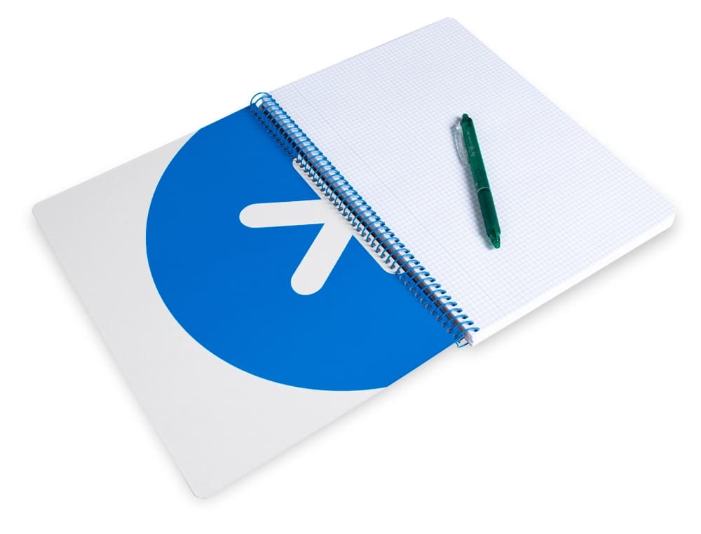 Cuaderno espiral a4 antartik tapa dura 80h 90gr cuadro 4mm con margen fluor