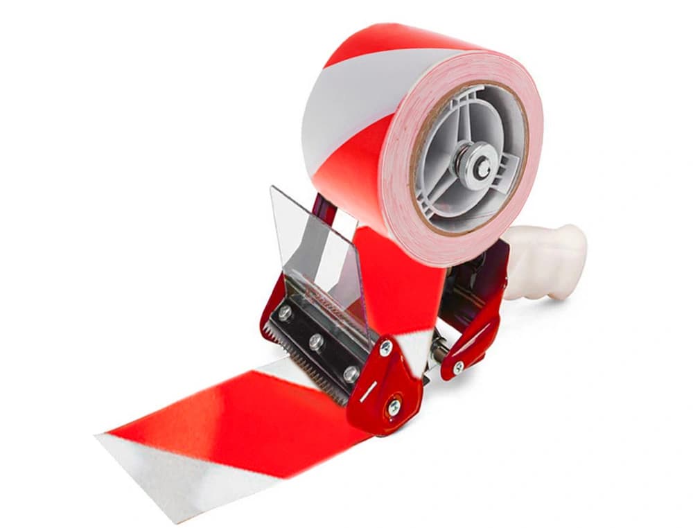 Cinta de señalizacion q-connect no adhesiva rojo y blanco 300 mt x 75 mm