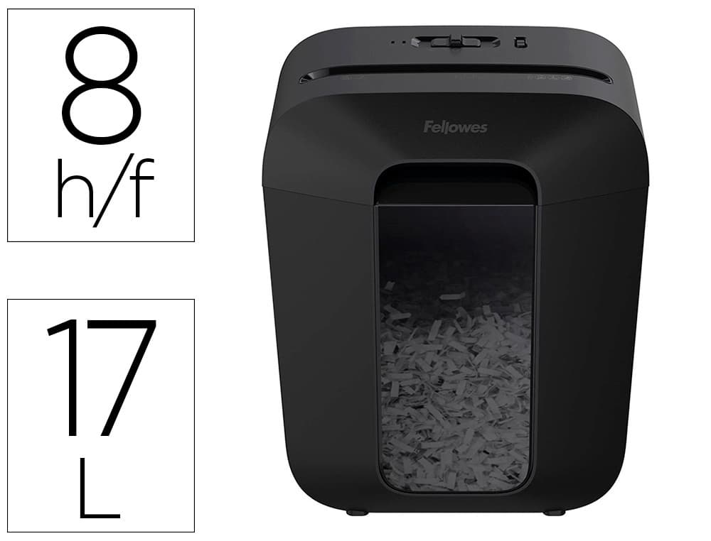 Fellowes Destructora de documentos fellowes lx-45 capacidad de corte 8 hojas p4 destruye grapas clips y tarjetas