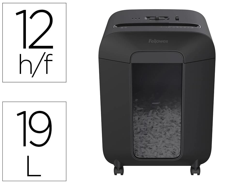 Fellowes Destructora de documentos fellowes lx-85 capacidad de corte 12 hojas p4 destruye grapas clips y tarjetas