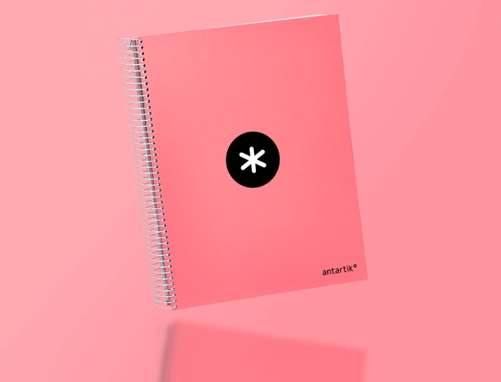 Cuaderno espiral a4 micro antartik tapa forrada 120h 90 gr horizontal 5 bandas 4 taladros colores