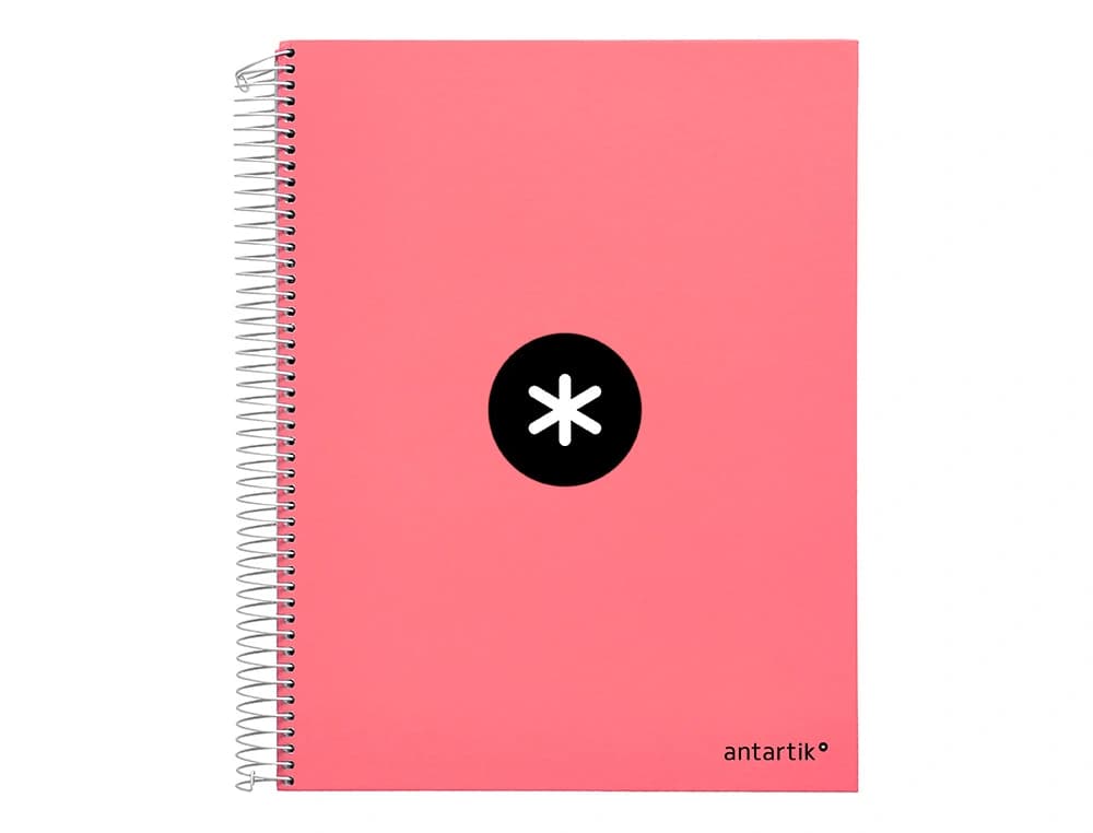 Cuaderno espiral a4 micro antartik tapa forrada 120h 90 gr horizontal 5 bandas 4 taladros colores
