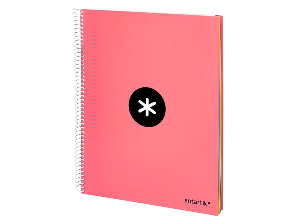 Cuaderno espiral a4 micro antartik tapa forrada 120h 90 gr horizontal 5 bandas 4 taladros colores