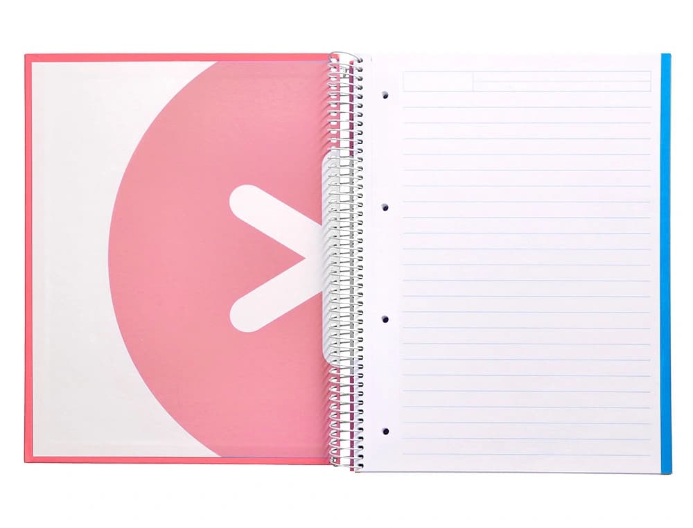 Cuaderno espiral a4 micro antartik tapa forrada 120h 90 gr horizontal 5 bandas 4 taladros colores