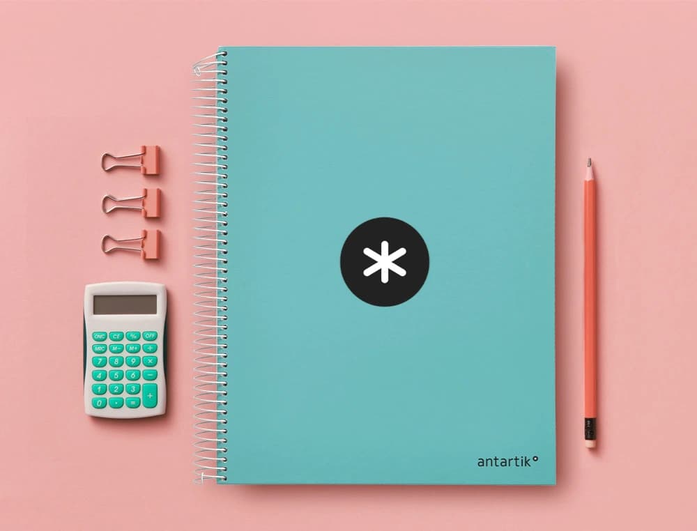 Cuaderno espiral a4 micro antartik tapa forrada 120h 90 gr horizontal 5 bandas 4 taladros colores