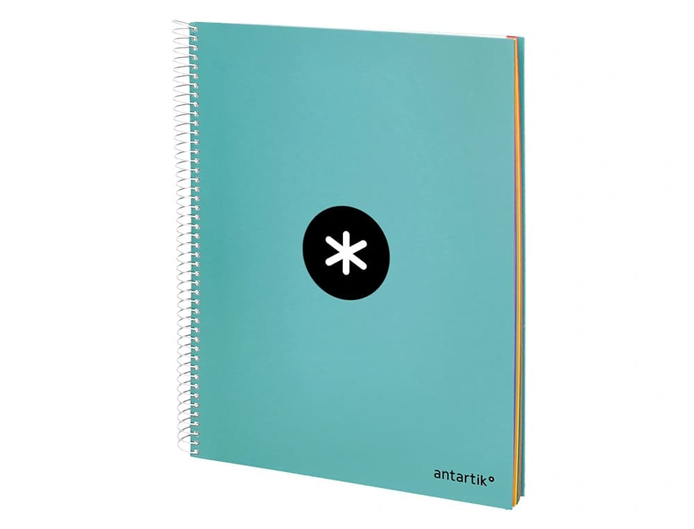 Cuaderno espiral a4 micro antartik tapa forrada 120h 90 gr horizontal 5 bandas 4 taladros colores