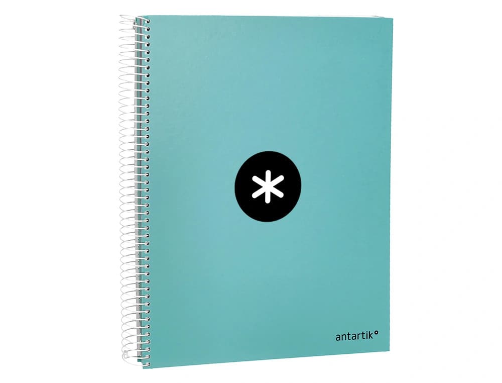 Cuaderno espiral a4 micro antartik tapa forrada 120h 90 gr horizontal 5 bandas 4 taladros colores