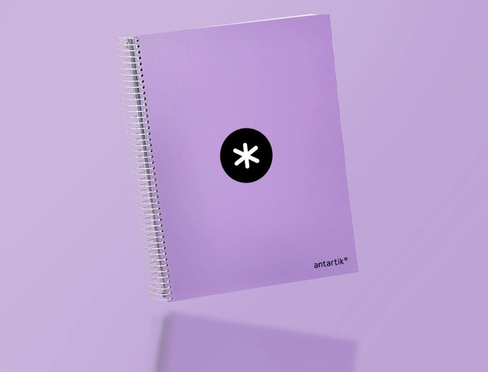 Cuaderno espiral a4 micro antartik tapa forrada 120h 90 gr horizontal 5 bandas 4 taladros colores