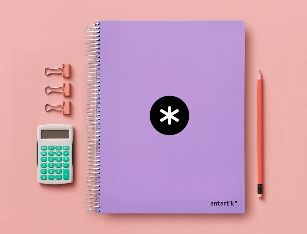 Cuaderno espiral a4 micro antartik tapa forrada 120h 90 gr horizontal 5 bandas 4 taladros colores