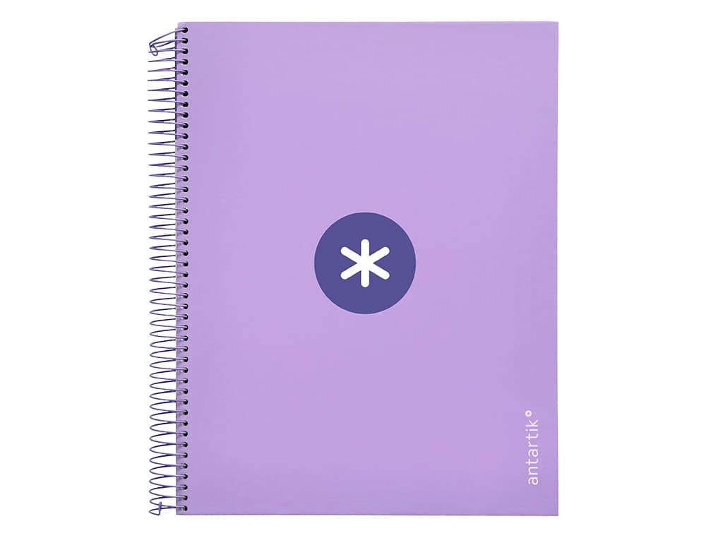 Cuaderno espiral a4 micro antartik tapa forrada 120h 90 gr horizontal 5 bandas 4 taladros colores