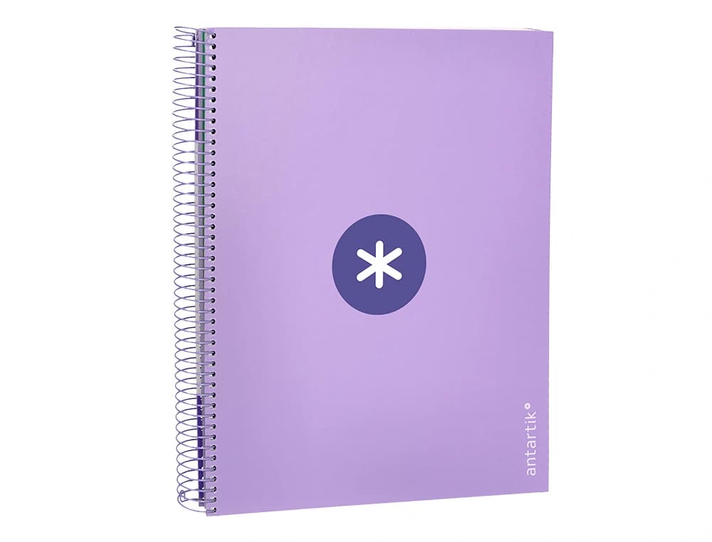 Cuaderno espiral a4 micro antartik tapa forrada 120h 90 gr horizontal 5 bandas 4 taladros colores