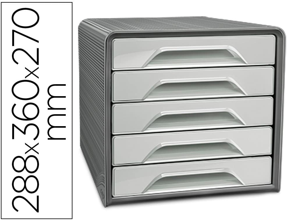 Cep Fichero cajones de sobremesa cep smoove 5 cajones color gris 288x360x270 mm
