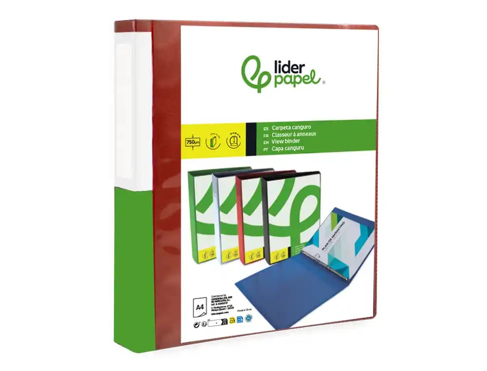 Carpeta liderpapel canguro 2 anillas 25 mm mixtas polipropileno din a4